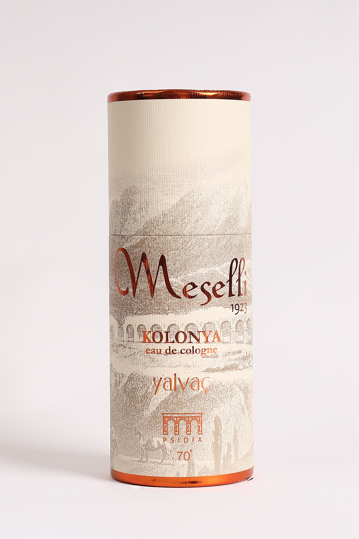 Meselli Yalvaç Kolonyası 240ml El Boyaması Cam Şişe (Özel Varaklı Hediyelik Kutu)