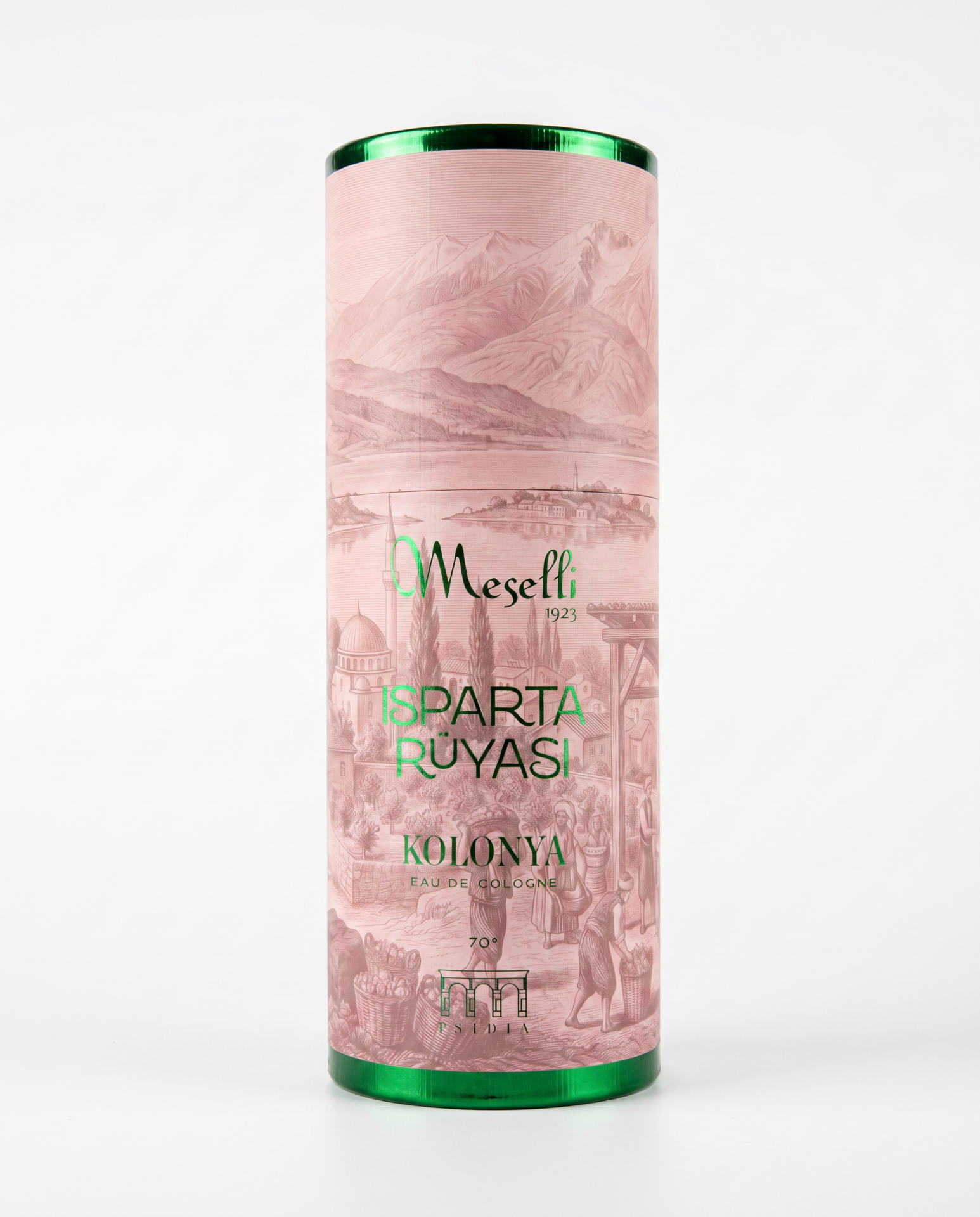 Meselli Isparta Rüyası 240ml El Boyaması Cam Şişe (Özel Varaklı Hediyelik Kutu)