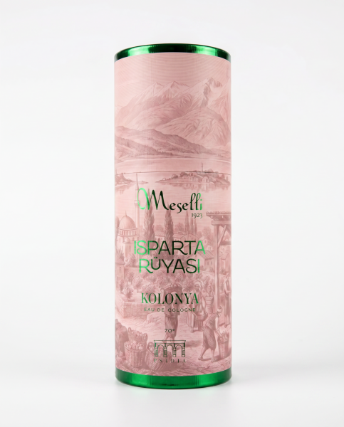 Meselli Isparta Rüyası 240ml El Boyaması Cam Şişe (Özel Varaklı Hediyelik Kutu)